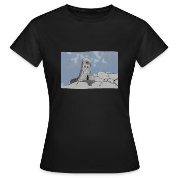 Tour Rocheuse au Ciel Bleu - T-shirt Femme - noir - Devant - AI Model Female 172 dark (172cm)