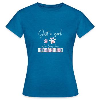 Bloodhound - Frauen T-Shirt - Antikblaues Saphir meliert - Vorne - AI Model Female 172 dark (172cm)