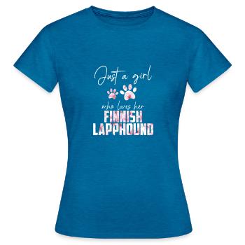 Finnish Lapphund - Women's T-Shirt - antique blue sapphire heather - Front - AI Model Female 172 dark (172cm)