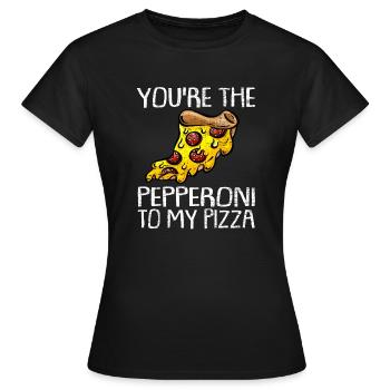 Tu es le pepperoni à ma pizza - T-shirt Femme - noir - Devant - AI Model Female 172 dark (172cm)
