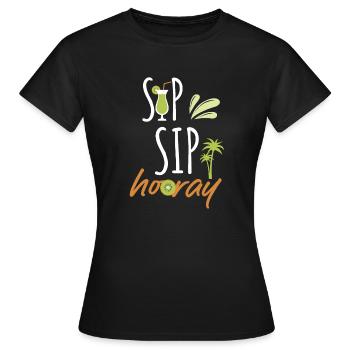 Urlaub und Sommerzeit - Frauen T-Shirt - Schwarz - Vorne - AI Model Female 172 dark (172cm)
