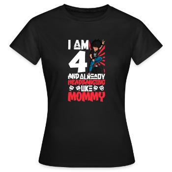 Ich bin 4 - Jungen Rocker - Frauen T-Shirt - Schwarz - Vorne - AI Model Female 172 dark (172cm)