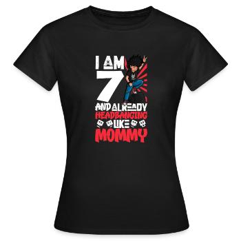 Ich bin 7 - Jungen Rocker - Frauen T-Shirt - Schwarz - Vorne - AI Model Female 172 dark (172cm)