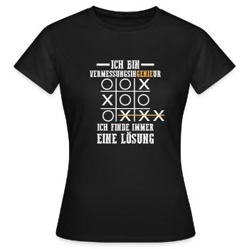 Ich bin Ingenieur Vermessungsingenieur - Frauen T-Shirt - Schwarz - Vorne - AI Model Female 172 dark (172cm)
