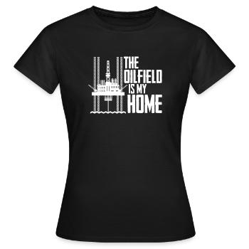 Accueil de plate-forme pétrolière - T-shirt Femme - noir - Devant - AI Model Female 172 dark (172cm)