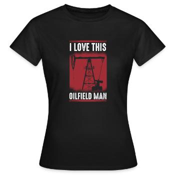 Ölfeld Bohrinsel Mann - Frauen T-Shirt - Schwarz - Vorne - AI Model Female 172 dark (172cm)