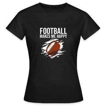 Le football me rend heureux - T-shirt Femme - noir - Devant - AI Model Female 172 dark (172cm)