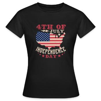 4TH OF JULY INDEPENDENCE DAY USA - Women's T-Shirt - black - Front - AI Model Female 172 dark (172cm)