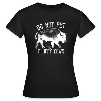 Ne caressez pas les vaches moelleuses - T-shirt Femme - noir - Devant - AI Model Female 172 dark (172cm)