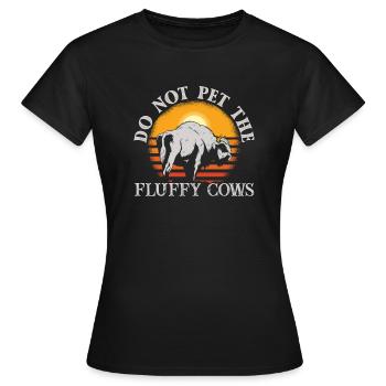Ne caressez pas les vaches moelleuses - T-shirt Femme - noir - Devant - AI Model Female 172 dark (172cm)