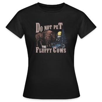 Ne caressez pas les vaches moelleuses - T-shirt Femme - noir - Devant - AI Model Female 172 dark (172cm)
