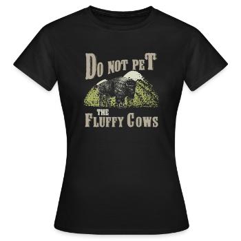 Ne caressez pas les vaches moelleuses - T-shirt Femme - noir - Devant - AI Model Female 172 dark (172cm)