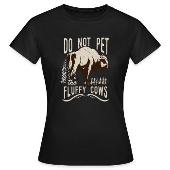Ne caressez pas les vaches moelleuses - T-shirt Femme - noir - Devant - AI Model Female 172 dark (172cm)