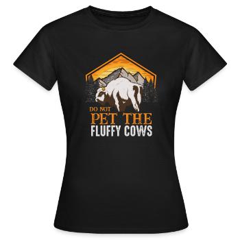 Ne caressez pas les vaches moelleuses - T-shirt Femme - noir - Devant - AI Model Female 172 dark (172cm)