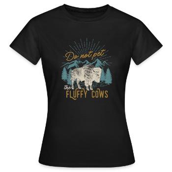 Ne caressez pas les vaches moelleuses - T-shirt Femme - noir - Devant - AI Model Female 172 dark (172cm)