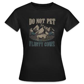 Streicheln Sie nicht die flauschigen Kühe - Frauen T-Shirt - Schwarz - Vorne - AI Model Female 172 dark (172cm)