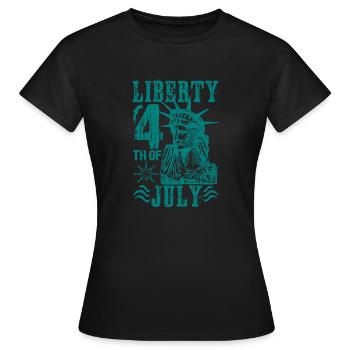 LIBERTY 4. JULI - Frauen T-Shirt - Schwarz - Vorne - AI Model Female 172 dark (172cm)