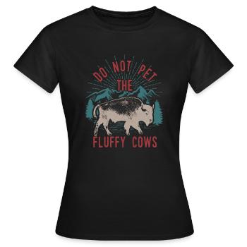 Ne caressez pas les vaches moelleuses - T-shirt Femme - noir - Devant - AI Model Female 172 dark (172cm)