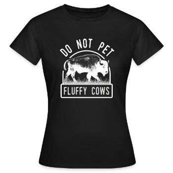 Ne caressez pas les vaches moelleuses - T-shirt Femme - noir - Devant - AI Model Female 172 dark (172cm)