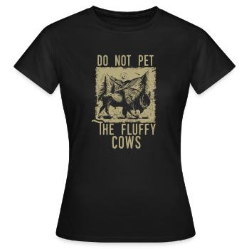 Ne caressez pas les vaches moelleuses - T-shirt Femme - noir - Devant - AI Model Female 172 dark (172cm)