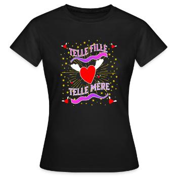 telle fille 1 - T-shirt Femme - noir - Devant - AI Model Female 172 dark (172cm)
