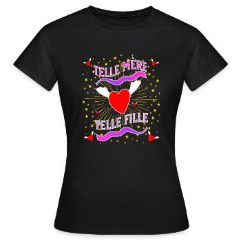 telle mère - T-shirt Femme - noir - Devant - AI Model Female 172 dark (172cm)