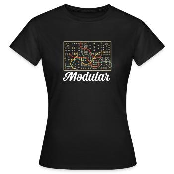 Synthétiseur de câble de câble audio modulaire - T-shirt Femme - noir - Devant - AI Model Female 172 dark (172cm)