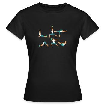 Bowling Yoga - Frauen T-Shirt - Schwarz - Vorne - AI Model Female 172 dark (172cm)