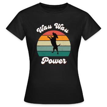 Wau Wau Power - Frauen T-Shirt - Schwarz - Vorne - AI Model Female 172 dark (172cm)