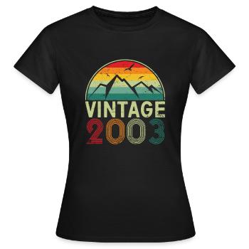 Classic Vintage 2003 20th Birthday 20 Year Old - Women's T-Shirt - black - Front - AI Model Female 172 dark (172cm)