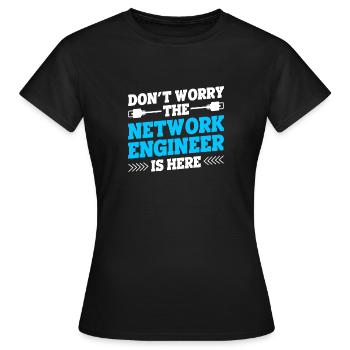 Ingénieur réseau en technologie des réseaux informatiques - T-shirt Femme - noir - Devant - AI Model Female 172 dark (172cm)