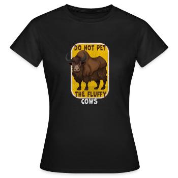 Ne caressez pas les vaches moelleuses - T-shirt Femme - noir - Devant - AI Model Female 172 dark (172cm)