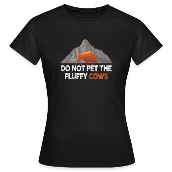 Ne caressez pas les vaches moelleuses - T-shirt Femme - noir - Devant - AI Model Female 172 dark (172cm)