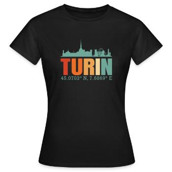 Turin - T-shirt Femme - noir - Devant - AI Model Female 172 dark (172cm)