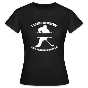 Eishockeyspieler Hockeyfan Eishockey Eishockeyteam - Frauen T-Shirt - Schwarz - Vorne - AI Model Female 172 dark (172cm)