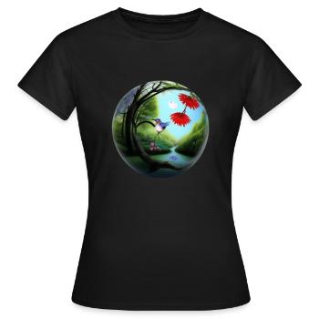 Sphère sphérique - T-shirt Femme - noir - Devant - AI Model Female 172 dark (172cm)