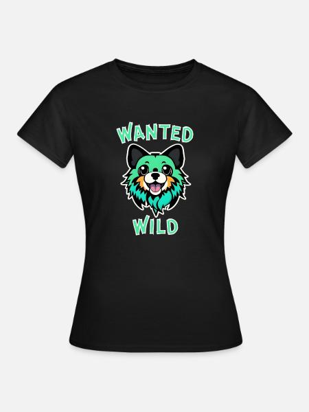 Cool Cartoon Hund - Wanted Wild - T-shirt dam - svart