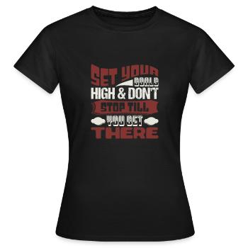 RÉGLEZ VOTRE HAUT ET NE VOUS ARRÊTEZ PAS JUSQU’À LÀ - T-shirt Femme - noir - Devant - AI Model Female 172 dark (172cm)