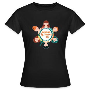 International Women's Day: Equality, Embrace Equit - Women's T-Shirt - black - Front - AI Model Female 172 dark (172cm)