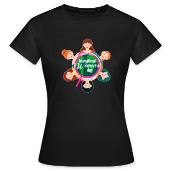 International Women's Day Theme 2023 Embrace Equit - Women's T-Shirt - black - Front - AI Model Female 172 dark (172cm)