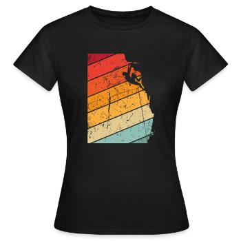 Bouldering Mountaineering Free Climbing Climbing - Women's T-Shirt - black - Front - AI Model Female 172 dark (172cm)