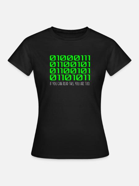 Lustiger Computer Binärcode Programmierer Entwickler - Frauen T-Shirt - Schwarz