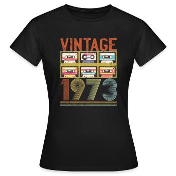 Vintage 1973 50th Birthday 50 Year Old - Women's T-Shirt - black - Front - AI Model Female 172 dark (172cm)