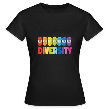 Tricoter Tricoter Célébrer - T-shirt Femme - noir - Devant - AI Model Female 172 dark (172cm)
