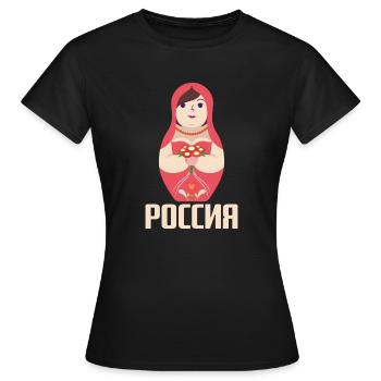 Matryoschka Krasavica Babuschka Russland - Frauen T-Shirt - Schwarz - Vorne - AI Model Female 172 dark (172cm)