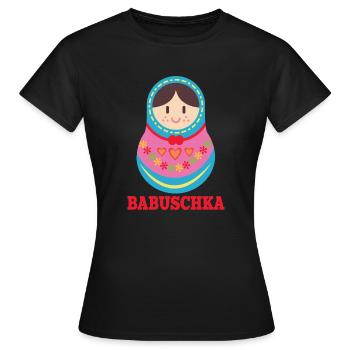 Matryoschka Bande Puppe Babuschka Russisches - Frauen T-Shirt - Schwarz - Vorne - AI Model Female 172 dark (172cm)