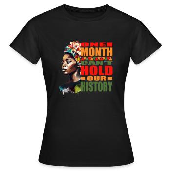 Juneteenth and Black History Commemorative - Women's T-Shirt - black - Front - AI Model Female 172 dark (172cm)