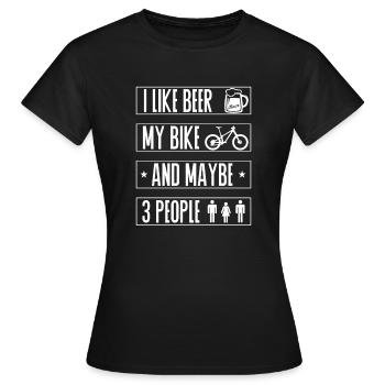 J’aime la bière et mon vélo VTT - T-shirt Femme - noir - Devant - AI Model Female 172 dark (172cm)