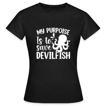 Teufelsfisch Teufelsbarsch - Frauen T-Shirt - Schwarz - Vorne - AI Model Female 172 dark (172cm)