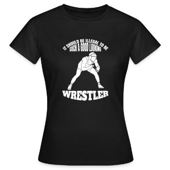 Ringer Wrestling Ringen Wrestler Geschenk - Frauen T-Shirt - Schwarz - Vorne - AI Model Female 172 dark (172cm)